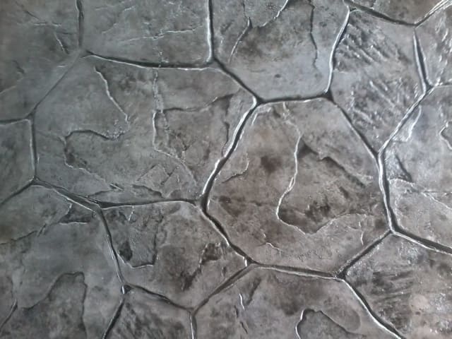 Decorative stamped concrete in outdoor setting