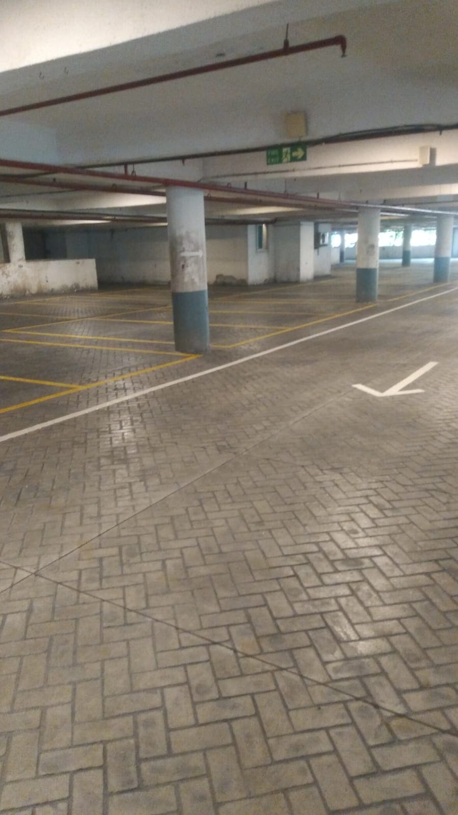 Designer concrete floor with geometric pattern