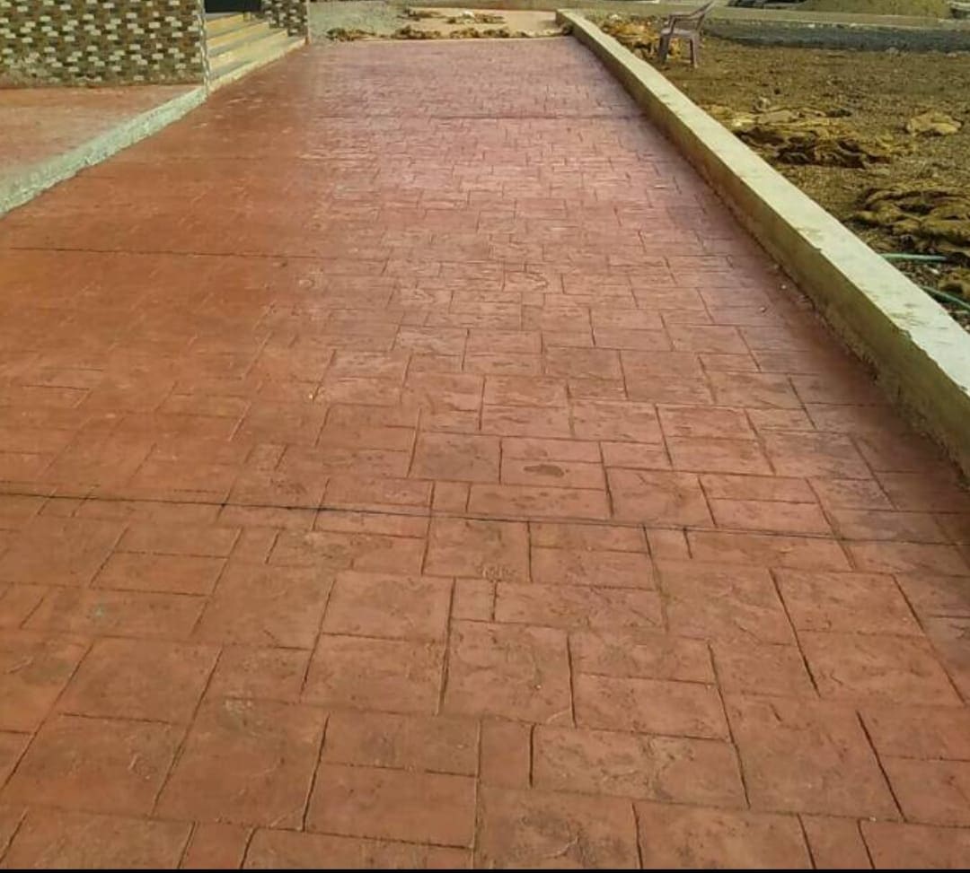 Stamped concrete patio area