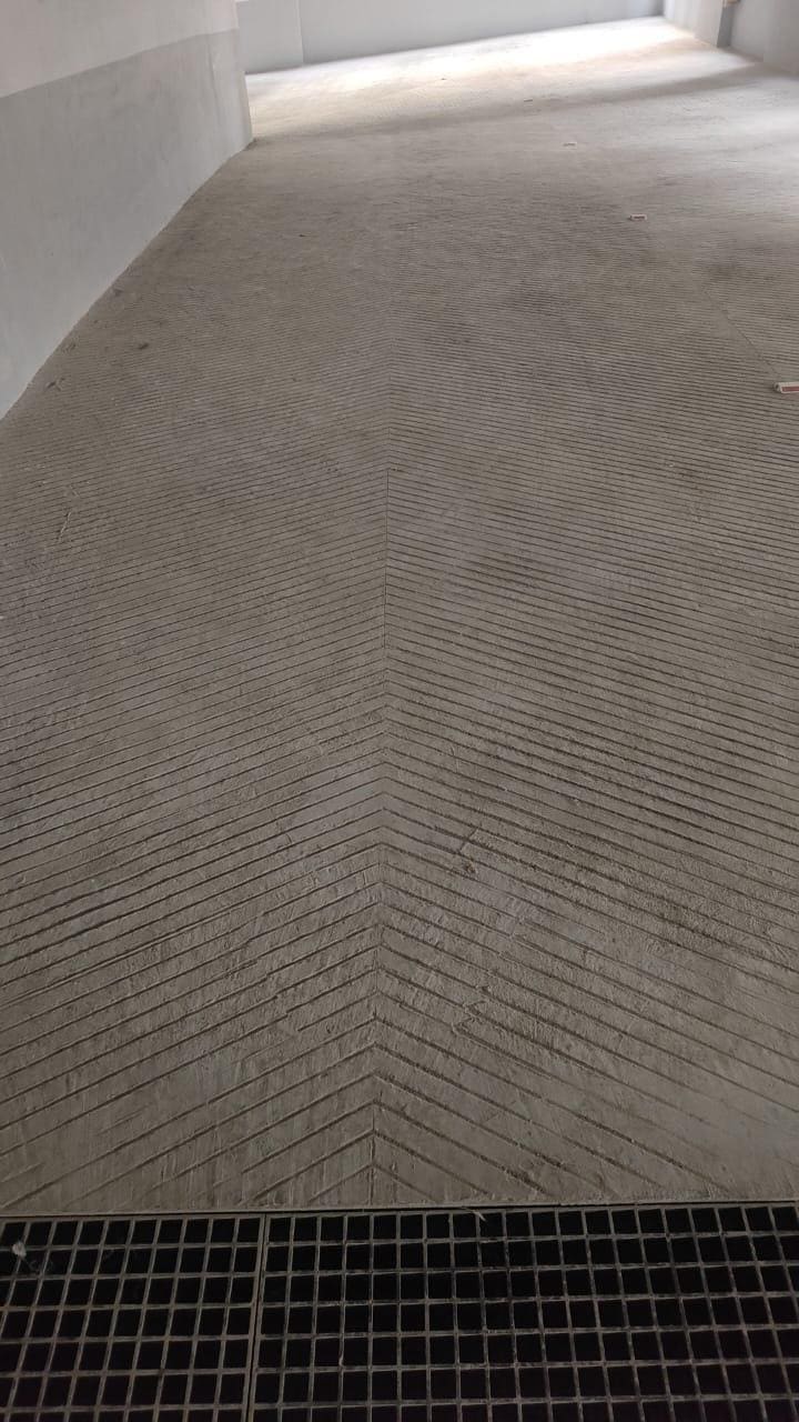 Stamped concrete with tile texture